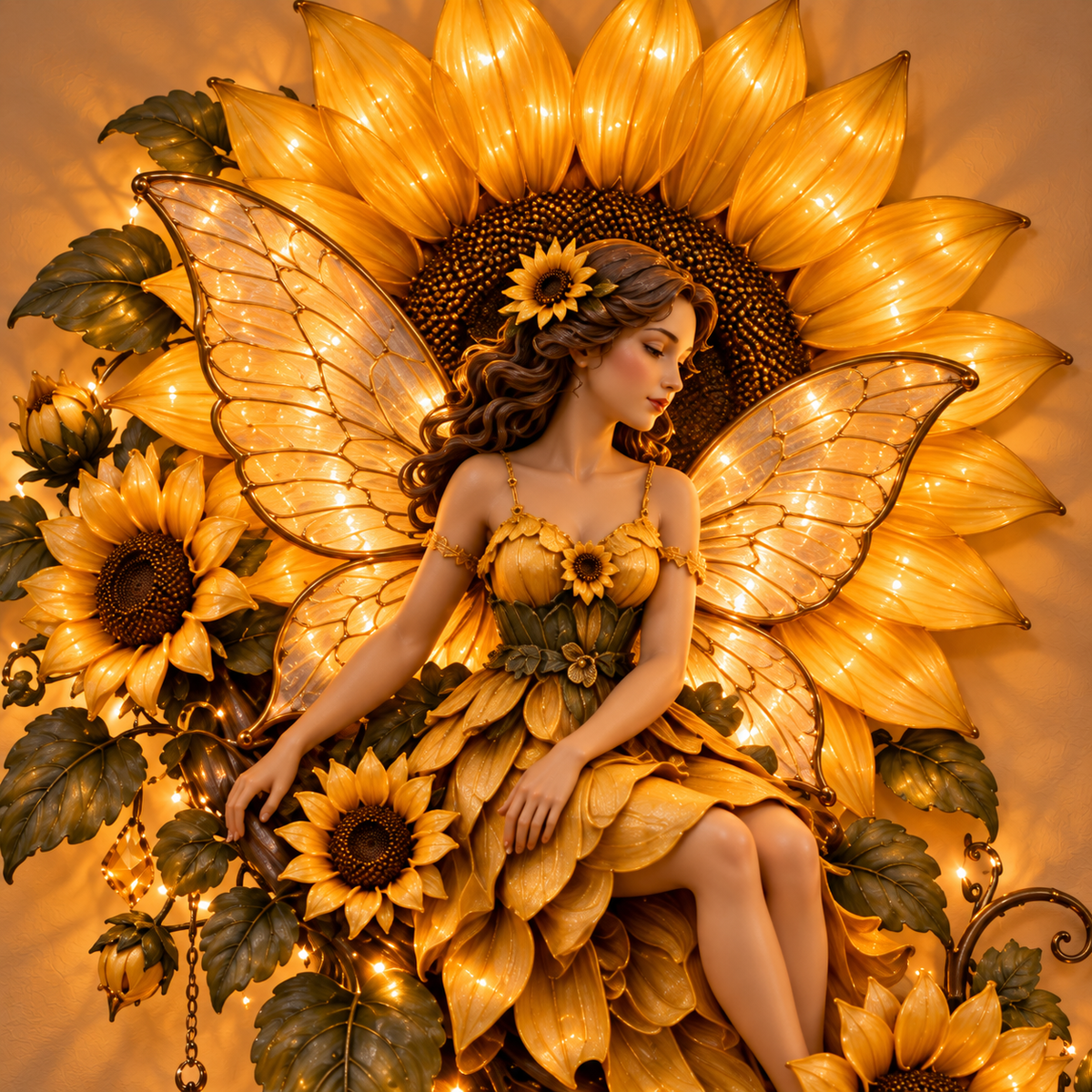 🌹🧚‍♀️ Enchanted Fairy Flower Wall Light ✨ Cascading Floral Home Decor