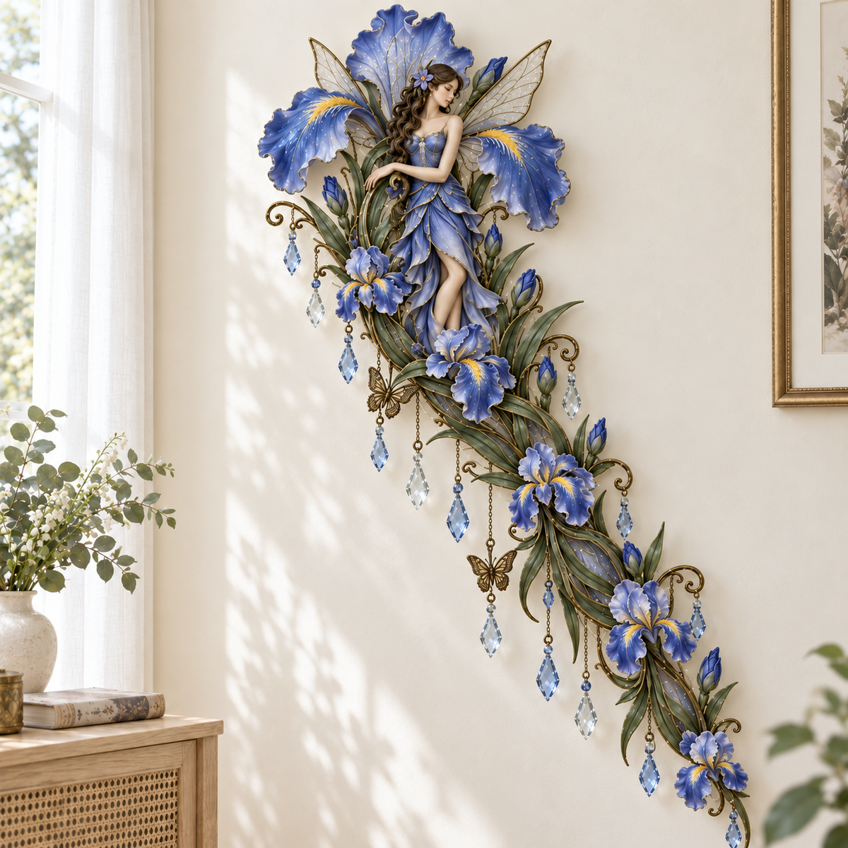 🌹🧚‍♀️ Enchanted Fairy Flower Wall Light ✨ Cascading Floral Home Decor