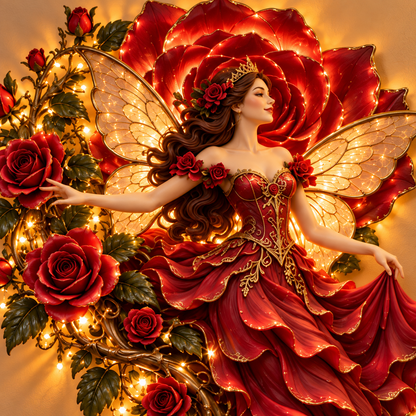 🌹🧚‍♀️ Enchanted Fairy Flower Wall Light ✨ Cascading Floral Home Decor