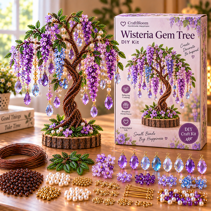 🌳✨ DIY Beaded Tree Craft Kit – Create Your Own Sparkling Decorative Tree