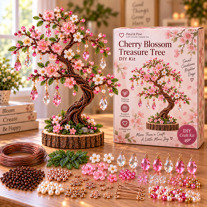 🌳✨ DIY Beaded Tree Craft Kit – Create Your Own Sparkling Decorative Tree