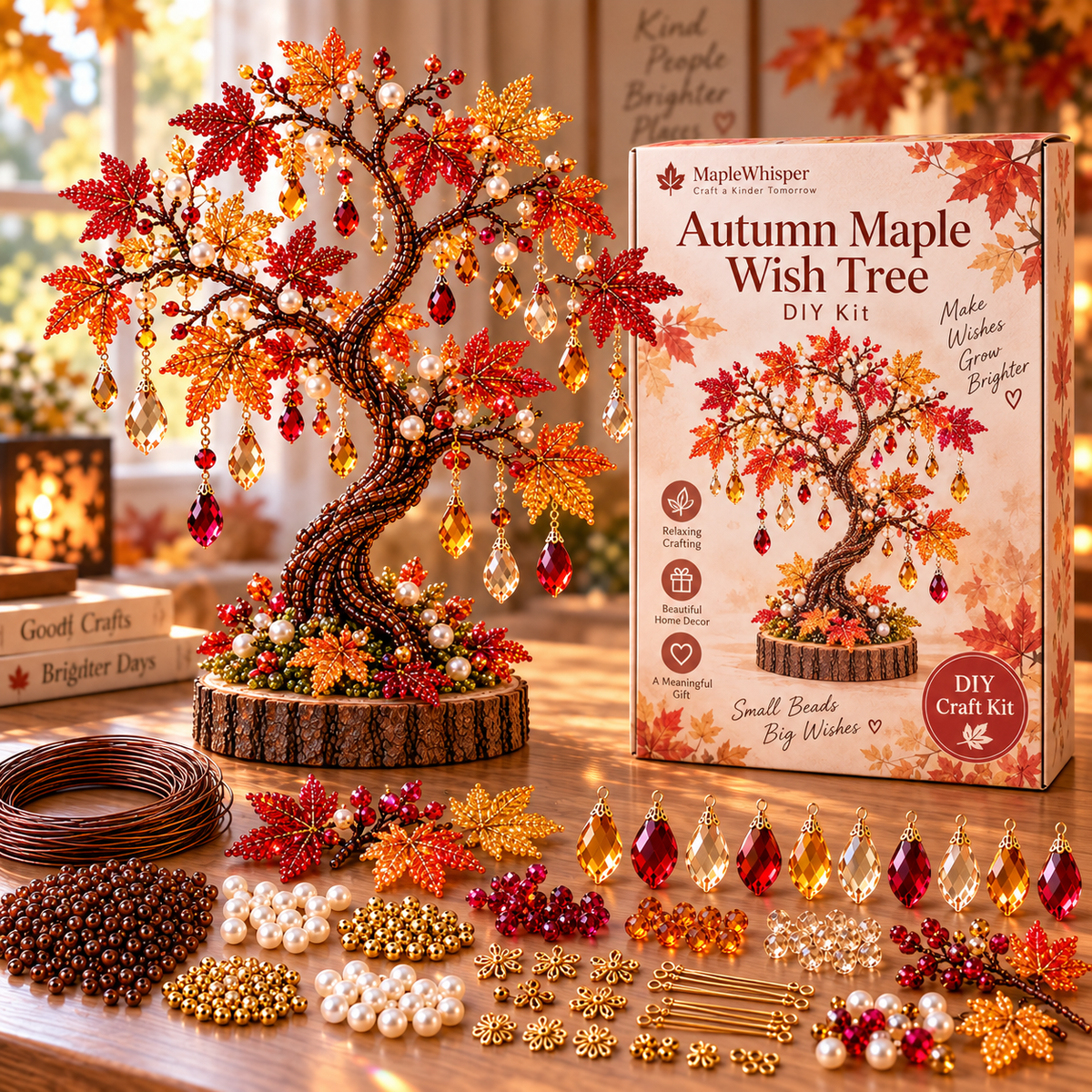 🌳✨ DIY Beaded Tree Craft Kit – Create Your Own Sparkling Decorative Tree