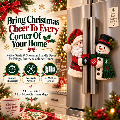 🎅⛄ Santa & Snowman Christmas Handle Decor – Bring Christmas Cheer To Every Corner Of Your Home