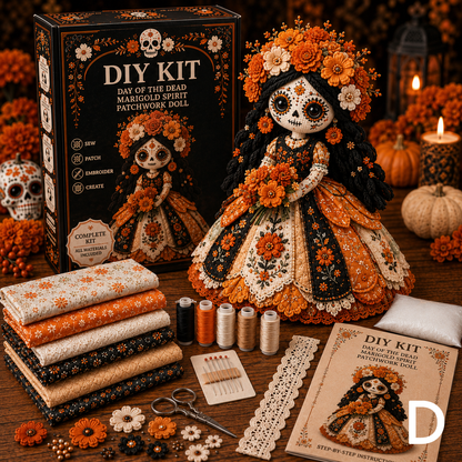 🔥50% Off Last Day - BUY 3 GET 1 FREE-Day of the Dead Patchwork Doll DIY Kit
