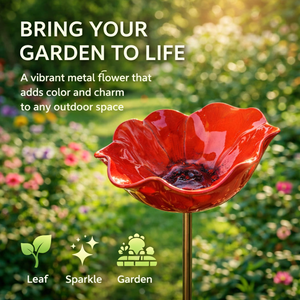 💥2026 Muttertagsgeschenke 50% Rabatt – 🎁Handgefertigter Blumen-Gartenstecker aus Metall🐦