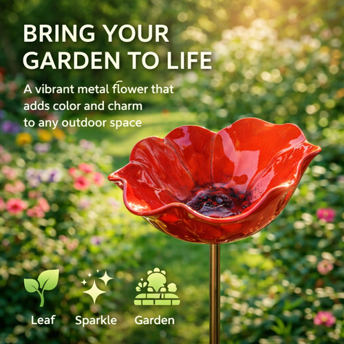 💥2026 Muttertagsgeschenke 50% Rabatt – 🎁Handgefertigter Blumen-Gartenstecker aus Metall🐦