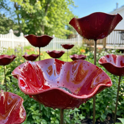 💥2026 Muttertagsgeschenke 50% Rabatt – 🎁Handgefertigter Blumen-Gartenstecker aus Metall🐦