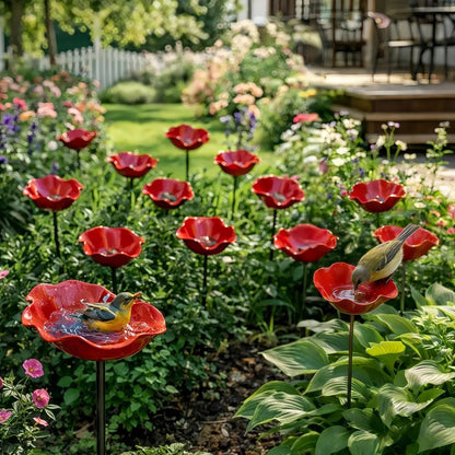 💥2026 Muttertagsgeschenke 50% Rabatt – 🎁Handgefertigter Blumen-Gartenstecker aus Metall🐦