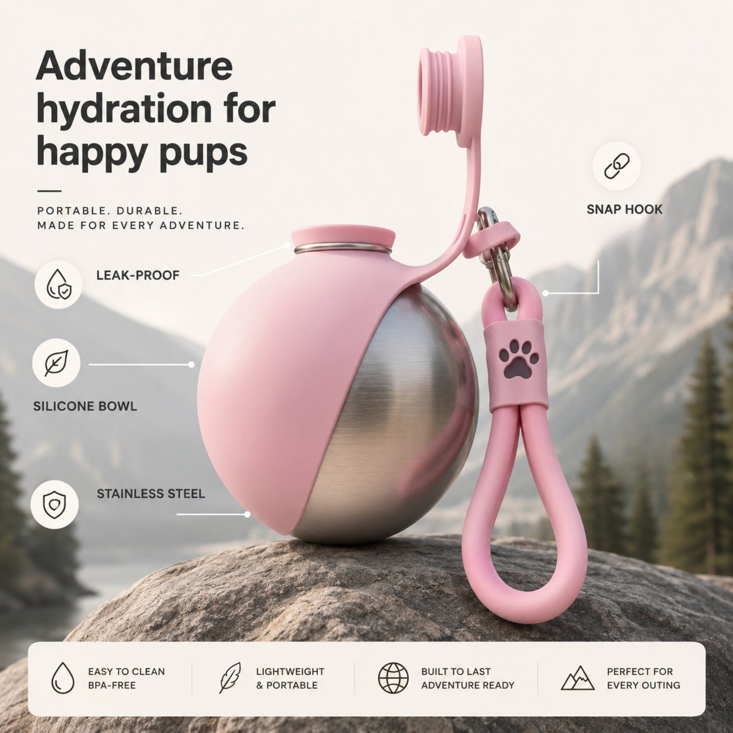 🔥50% OFF🔥2-in-1 Dog Water Bottle & Bowl – No Extra Bowl to Carry, Just Flip & Drink