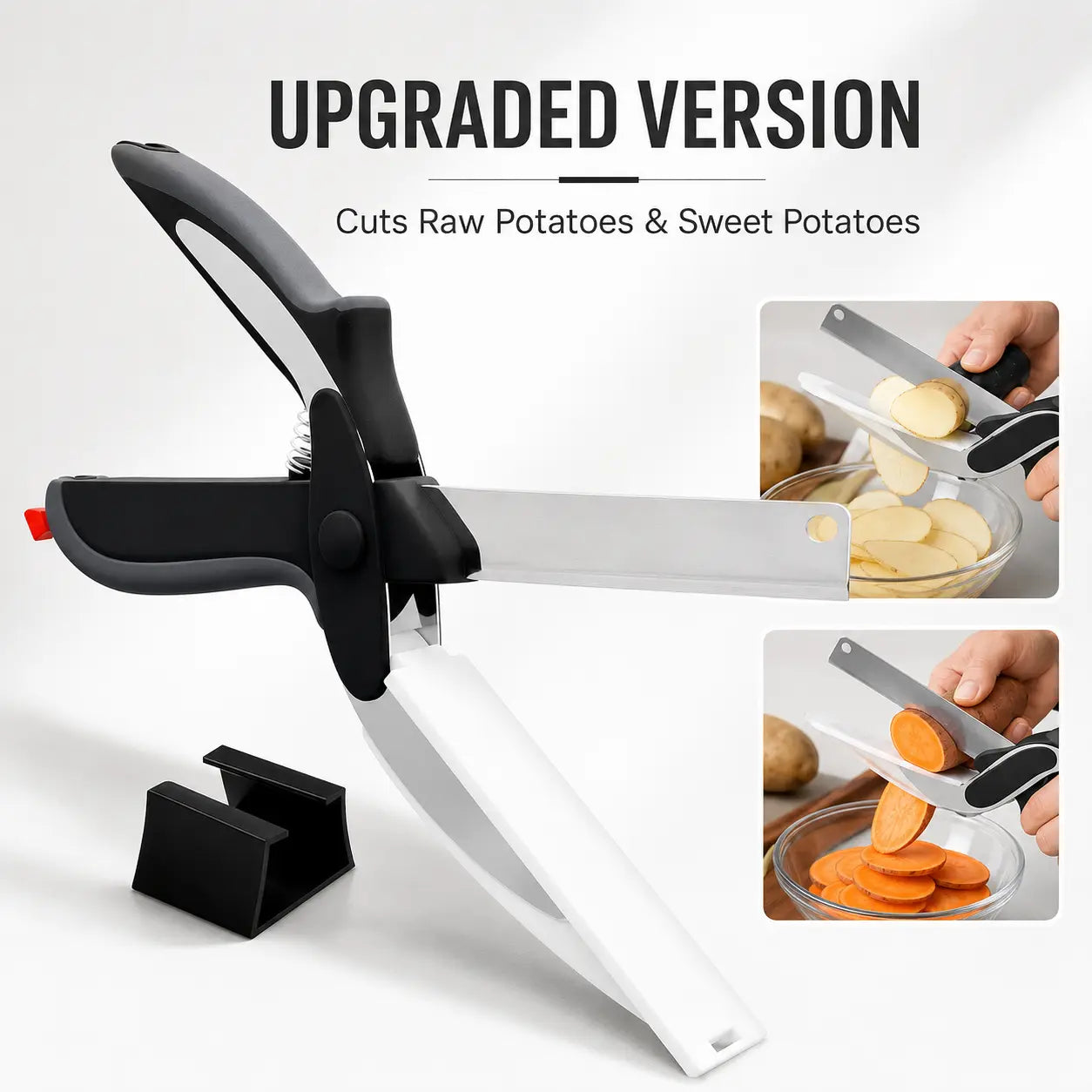 2 in 1 Stainless Steel Kitchen Food Scissors with Holder