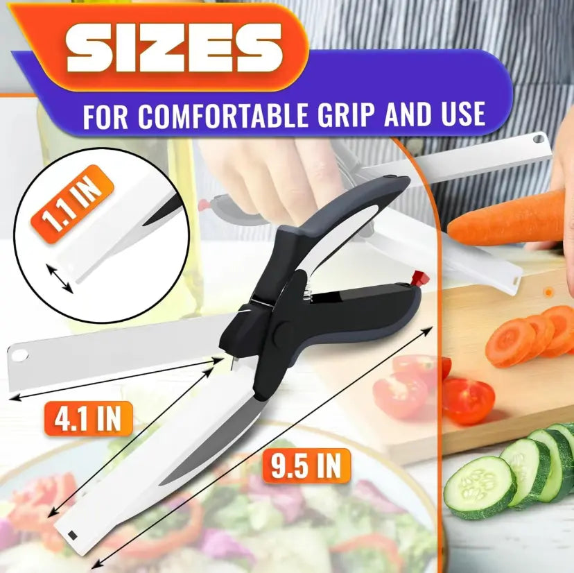 2 in 1 Stainless Steel Kitchen Food Scissors with Holder
