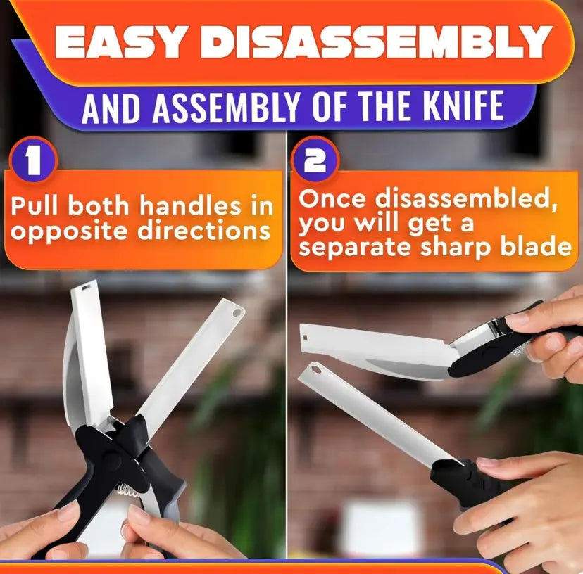 2 in 1 Stainless Steel Kitchen Food Scissors with Holder