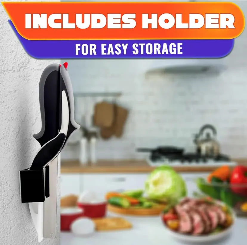 2 in 1 Stainless Steel Kitchen Food Scissors with Holder