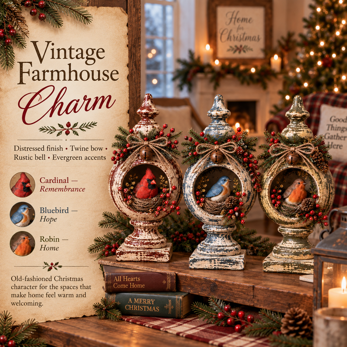 ⏰Sale 60% OFF - Vintage Christmas Bird Keepsake Collection - A Little Christmas Visitor That Feels Like Home