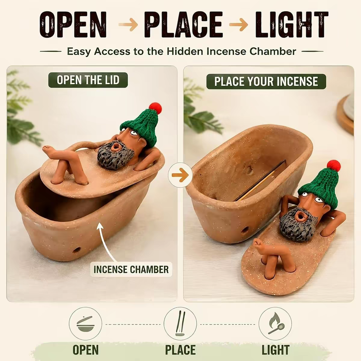 🛁 Tub Within a Tub™ – Whimsical Incense Burner ✨