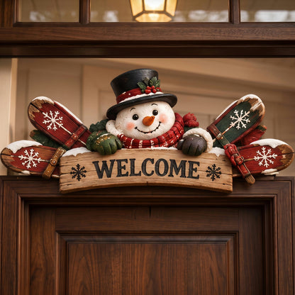 🎄 Rustic Winter Mountain Cabin Door Frame Decor