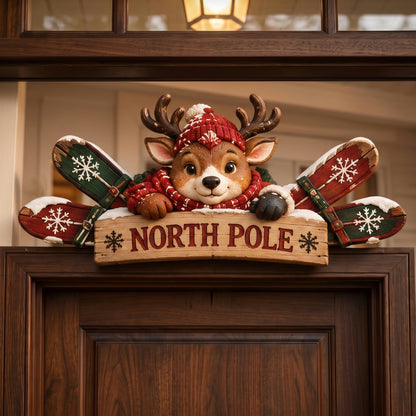 🎄 Rustic Winter Mountain Cabin Door Frame Decor