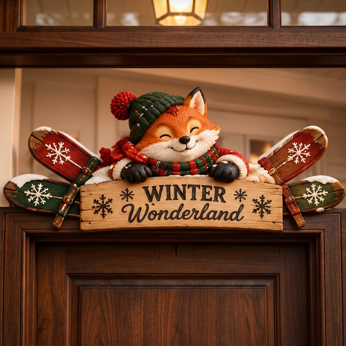 🎄 Rustic Winter Mountain Cabin Door Frame Decor