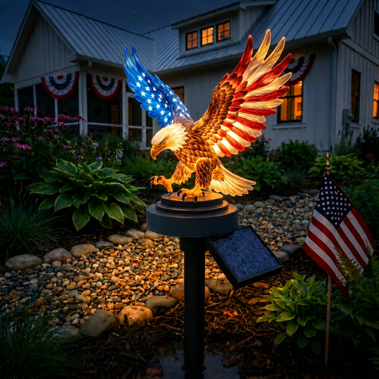 Lumière de jardin solaire Aigle - Piquet de jardin patriotique America 250