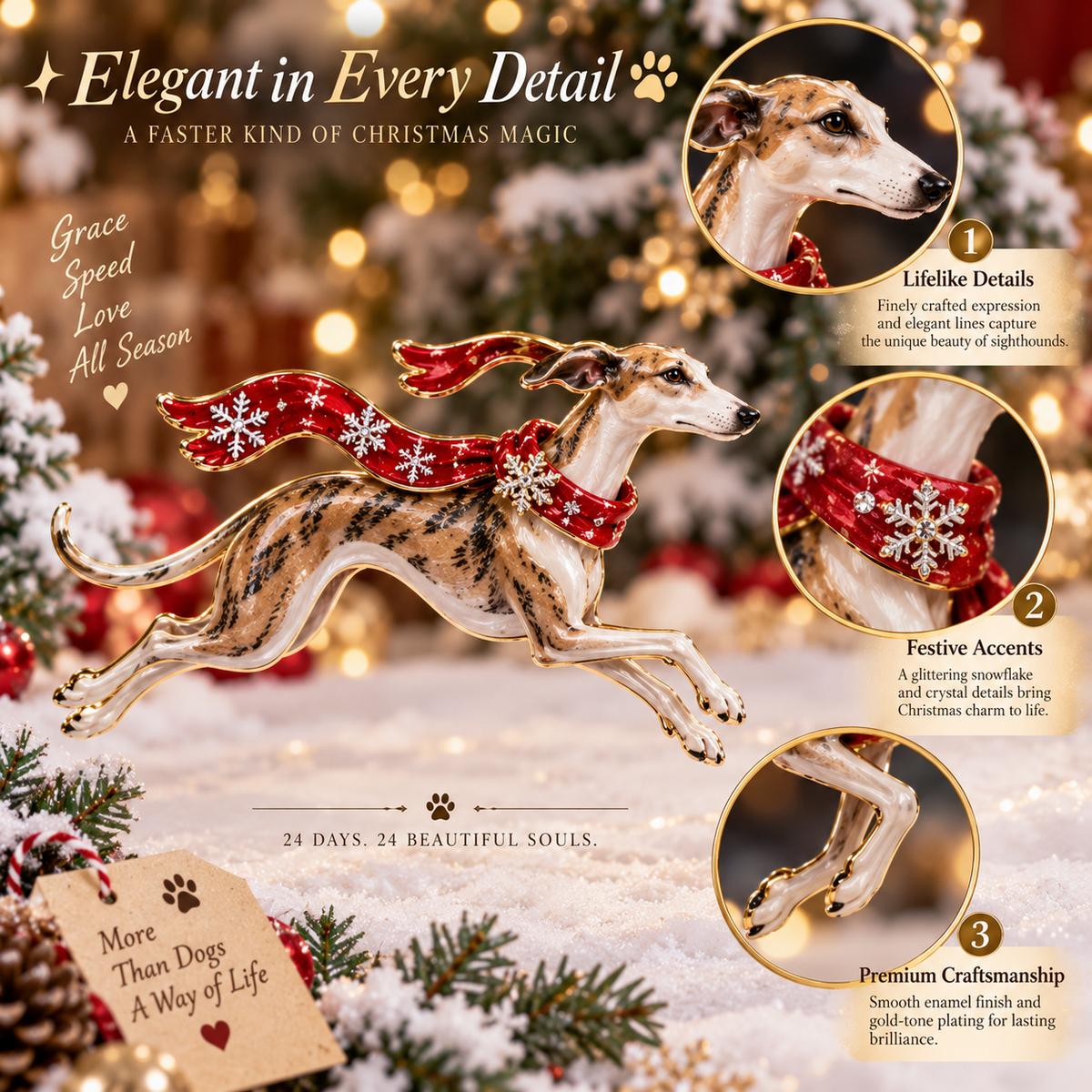 😂SANTA, WE NEED A BIGGER SOFA!24 Days of Christmas — Greyhound & Whippet Collectible Countdown Set