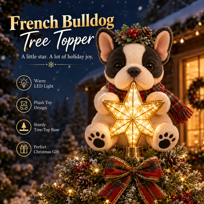 🎄 Christmas Glow Pup Tree Topper – Light-Up Holiday Dog Tree Topper