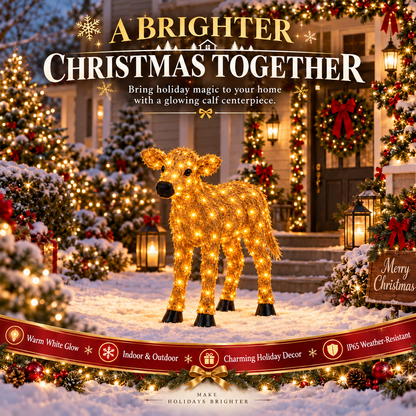 ✨🐎 Light-Up Christmas Horse & Foal Set – Warm White LED Holiday Display