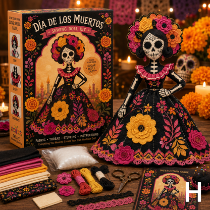 🔥50% Off Last Day - BUY 3 GET 1 FREE-Day of the Dead Patchwork Doll DIY Kit