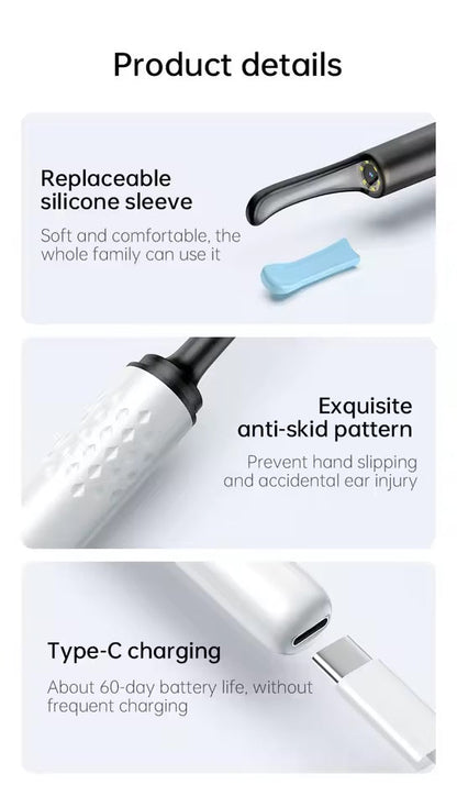 Smart Earwax Remover with 1080P Camera for Android & iPhone (Imported)