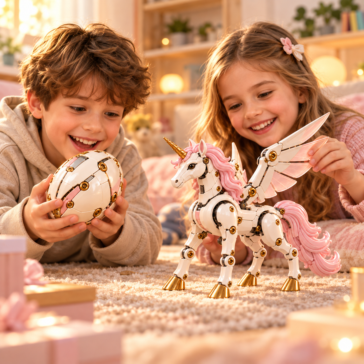 🦄 2-in-1 Transforming Mechanical Unicorn Egg – Winged Fantasy Figure!!!