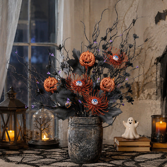 🖤 Tiges d'Halloween gothiques sombres – Élégance sinistre instantanée pour tout vase ou cheminée