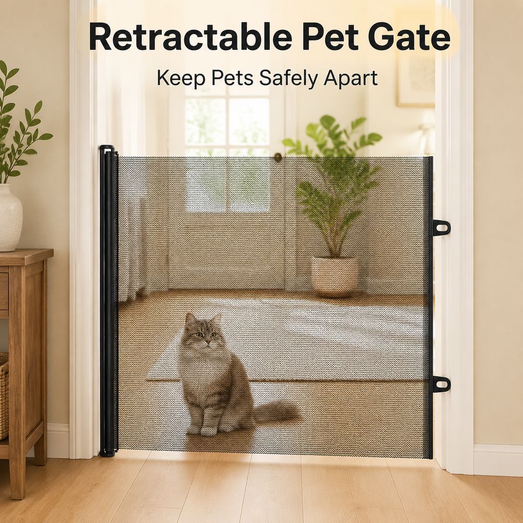 🔥Day Sale 40% OFF🔥Retractable Pet Protection Gate (No Drill Required)