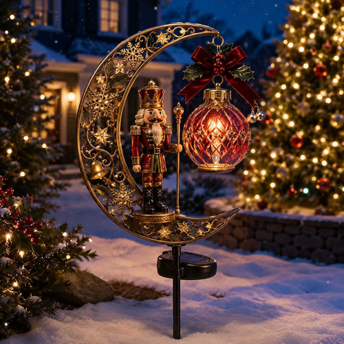 🔥LAST DAY 50% OFF  -Solar Christmas Crescent Garden Light 🎄✨