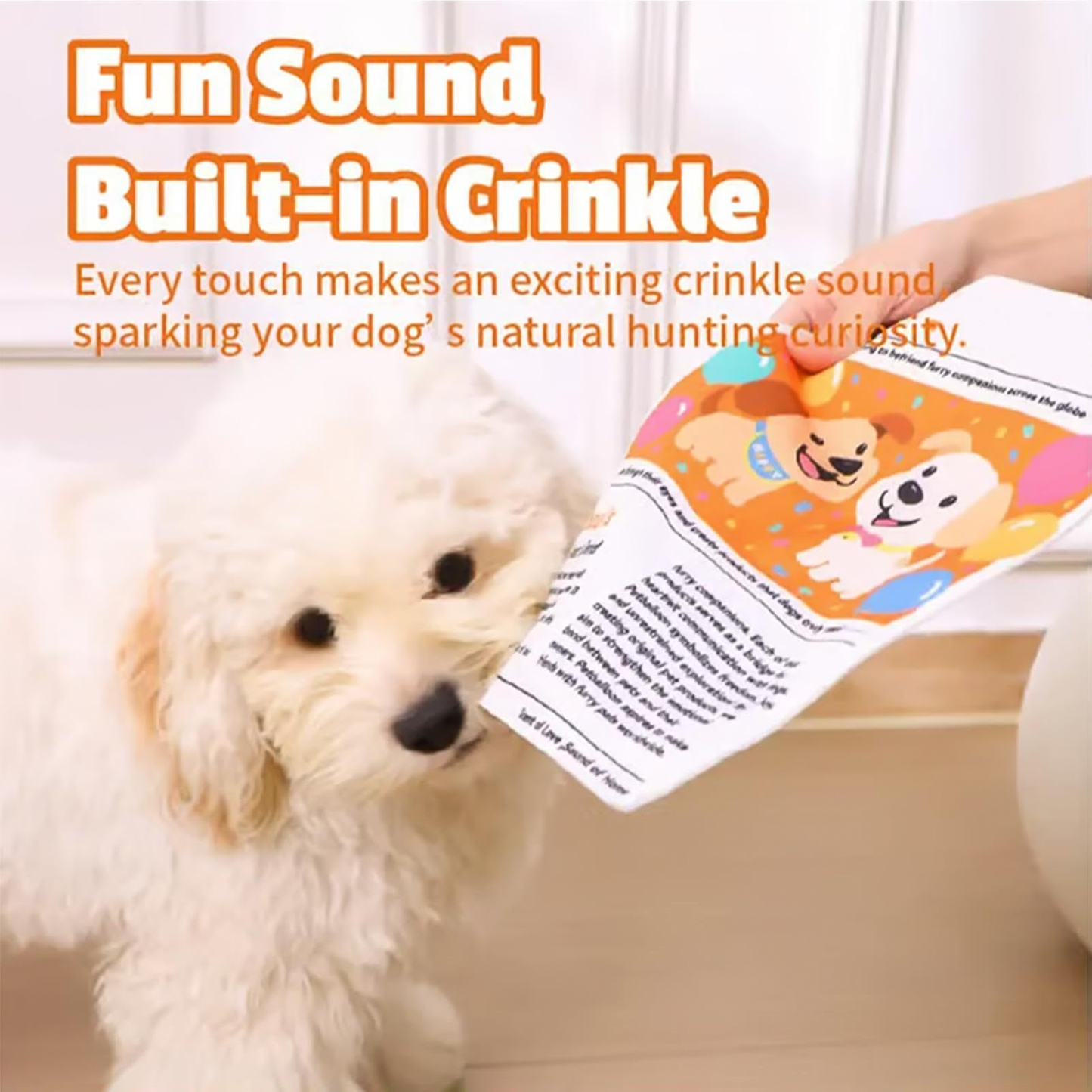 🔥3-Pack Bundle🔥Crinkle Newspaper Dog Toy for Boredom Relief, Interactive Chew Toy for Dogs