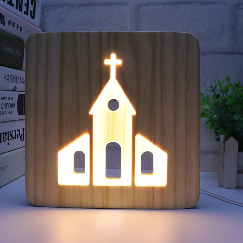Wooden Cross Lamp