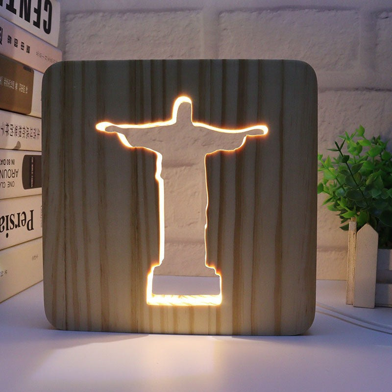Wooden Cross Lamp