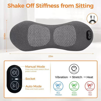 3-in-1 Electric Lumbar Heating Massage Pillow