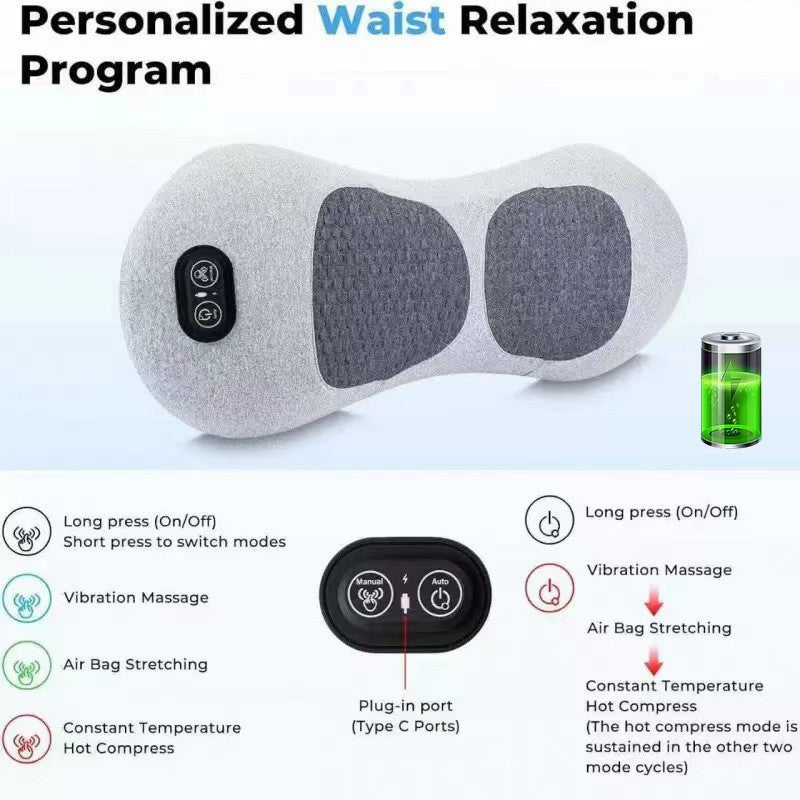 3-in-1 Electric Lumbar Heating Massage Pillow