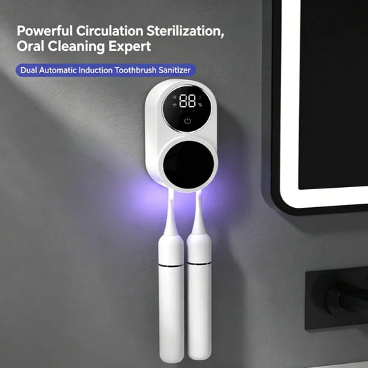 Mini Portable Rechargeable Travel Toothbrush Sterilizer Induction Switch with Charge Display UV Toothbrush Sterilizer Case