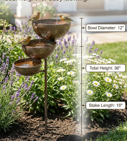 🔥Hot Sale 49% OFF🔥Bring Life Back To Your Garden – Peaceful Cascading Rain Catcher Bird Bath For Welcoming Garden Wildlife🌿🐦