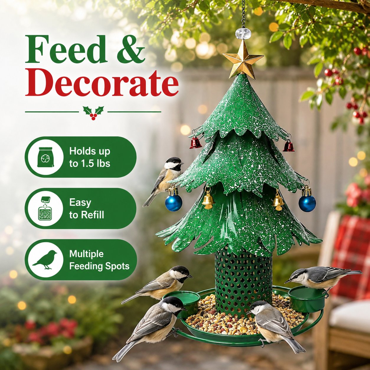 🎄Christmas Tree Bird Feeder - 🐦✨Festive Backyard Holiday Decor