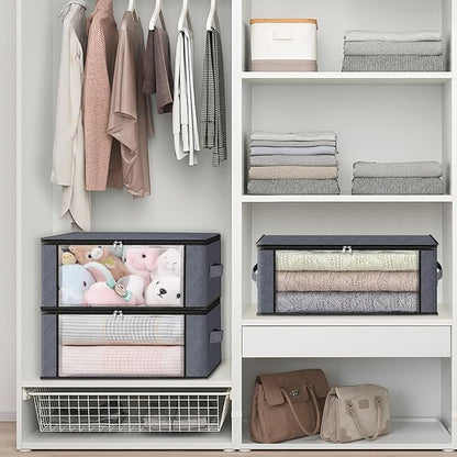 Bags Foldable Storage Box with Large Clear Window Sturdy Handles