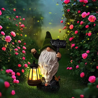 Upgraded Model Water Pumping Style Flocked Gnome