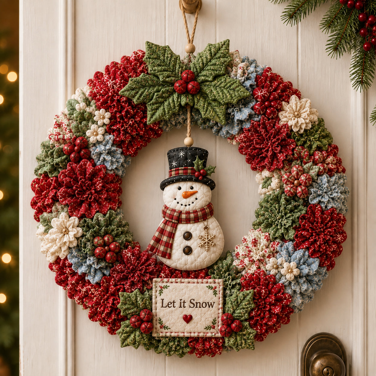🔥49% Off Last Day - BUY 2 GET 1 FREE🔥🎄 3D Fabric Poke Wreath DIY Kit