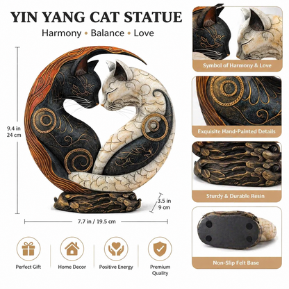 Schwarz-weiße Katze Yin Yang Kunst Schreibtischdeko💋