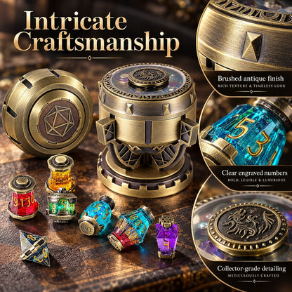 ⚗️ Alchemist DND Dice Set | 7-Piece Metal RPG Dice with Potion-Inspired Design & Collector Chalice 🎲
