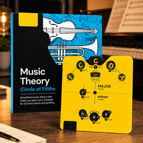 🔥 DERNIER JOUR -54% – Kit Roue du Cercle des Quintes | Guide pratique pour les musiciens : accords, armatures et composition 🎹🎸💕