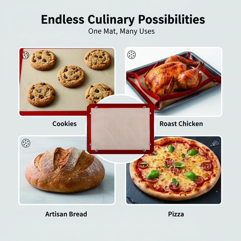 Transformable Snap‑Up Silicone Baking Mat