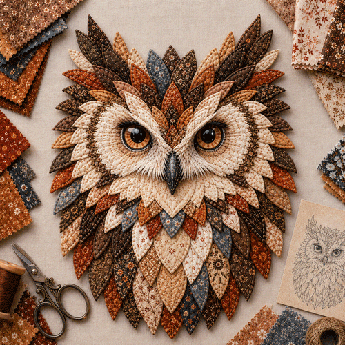 💥 LAST DAY 49% OFF - 🦉 Layered Fabric Owl Wall Art DIY Kit – Relaxing Craft, Beautiful Results (📦Buy 2 Free Shipping)