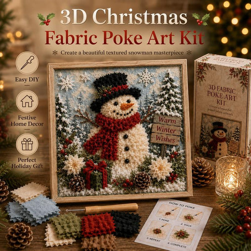 CalmPoke - Christmas Poke Art Kit With Fabric & Tools
