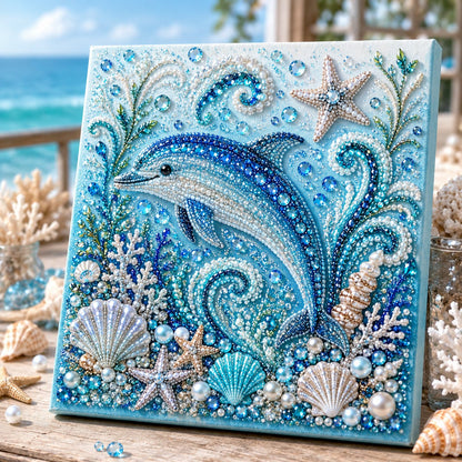 🌊Premium 3D Pearl Ocean Wall Art Kit | Luxury Ocean Theme CanvaAs with Scratch-Resistant Non-Fading Pearl Beads DIY Coastal Decor 🐚✨